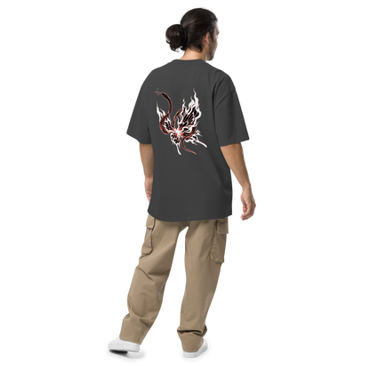 Oversized T-Shirt verwaschen Butterfly/Snake Design