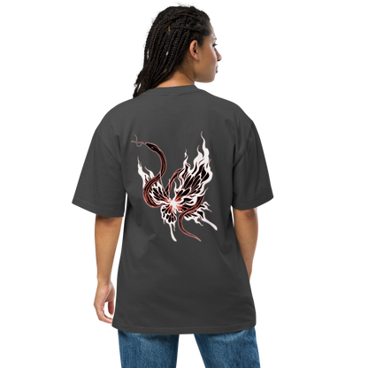 Oversized T-Shirt verwaschen Butterfly/Snake Design